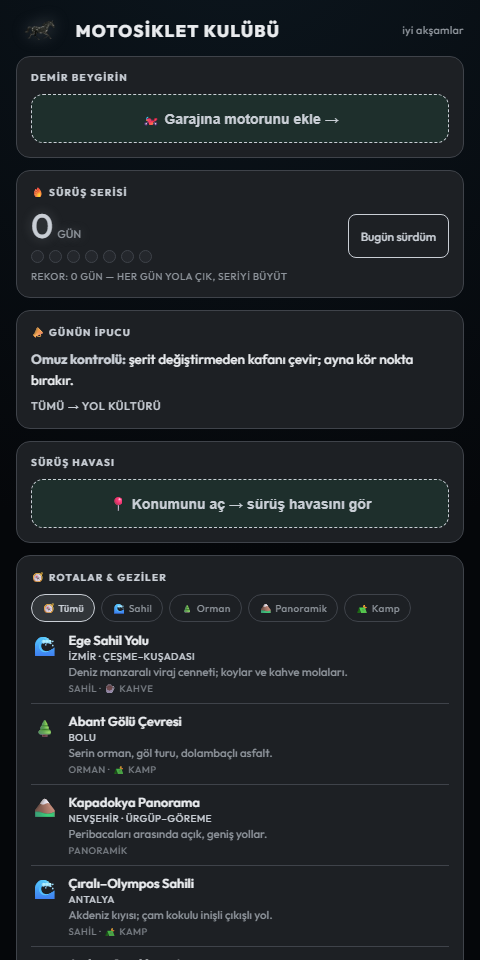 Demirbeygir uygulaması — anasayfa